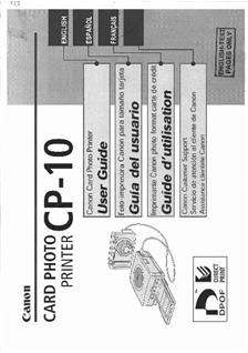 Canon CP 10 Selphy manual. Camera Instructions.